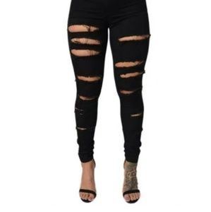 Forever21 Ripped Black Jeans
